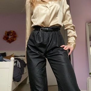 Black Satin Pants